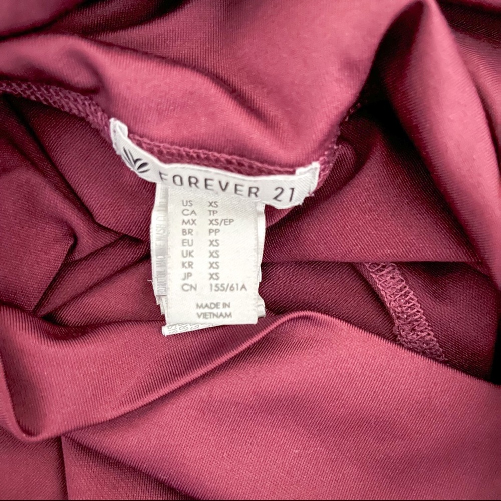 Forever 21 Burgundy Work Out Tights Leggings - Picture 3 of 3